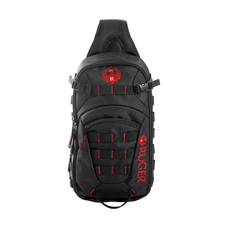 Ruger Glendale Sling Daypack – Black And Red Accents 1