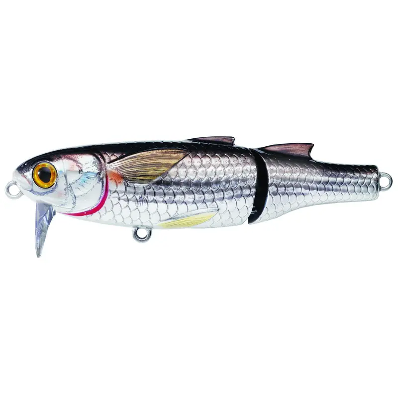 Saltwater Mullet Wakebait – 4.5", #1 Hook, 0–1 Ft Depth, Silver-Black Finish 1