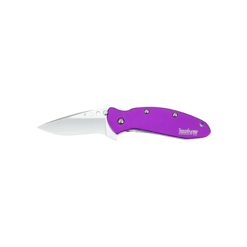 Scallion Pocket Knife – Aluminum Handle In Jewel Tone Purple, Clamshell Packaging 1