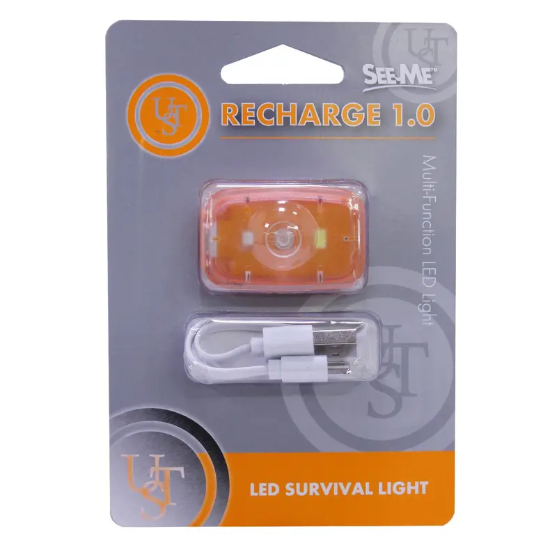 See-Me Recharge 1.0 Led Safety Light – High-Visibility Orange 1