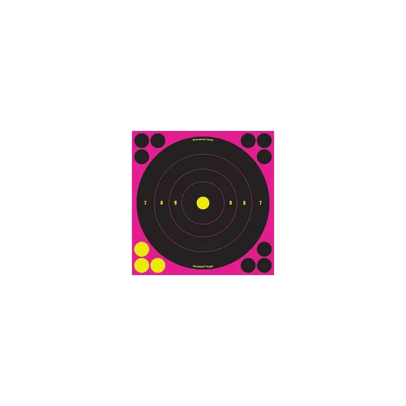 Shoot-N-C Pink 8-Inch Bullseye Targets – 6-Pack 1
