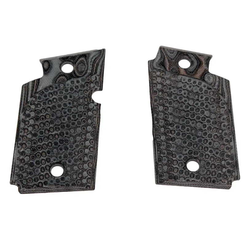Sig Sauer P938 Ambidextrous Grip – Piranha G-10 With G-Mascus Black-Gray Pattern 1