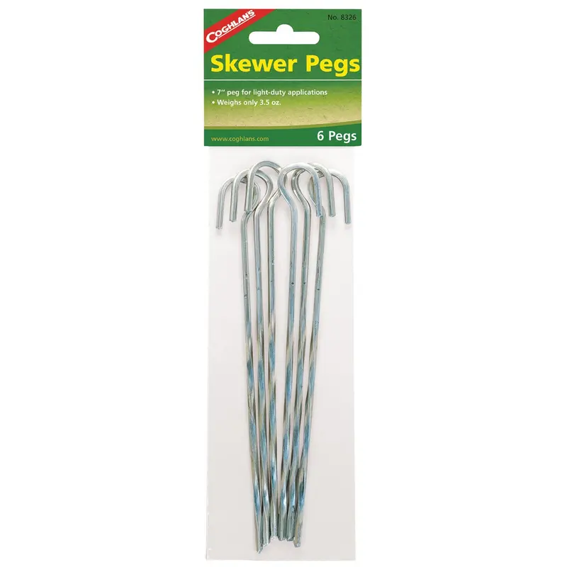 Skewer-Style Steel Tent Pegs – 6-Pack Heavy-Duty Anchors 1