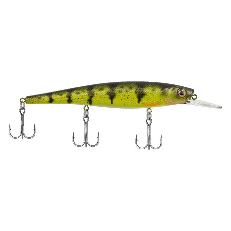 Skinny Cutter 110+ Swimmer – 4.375" Length, 4–7 Ft Dive Depth, Triple Hook, Yellow Perch Finish 1