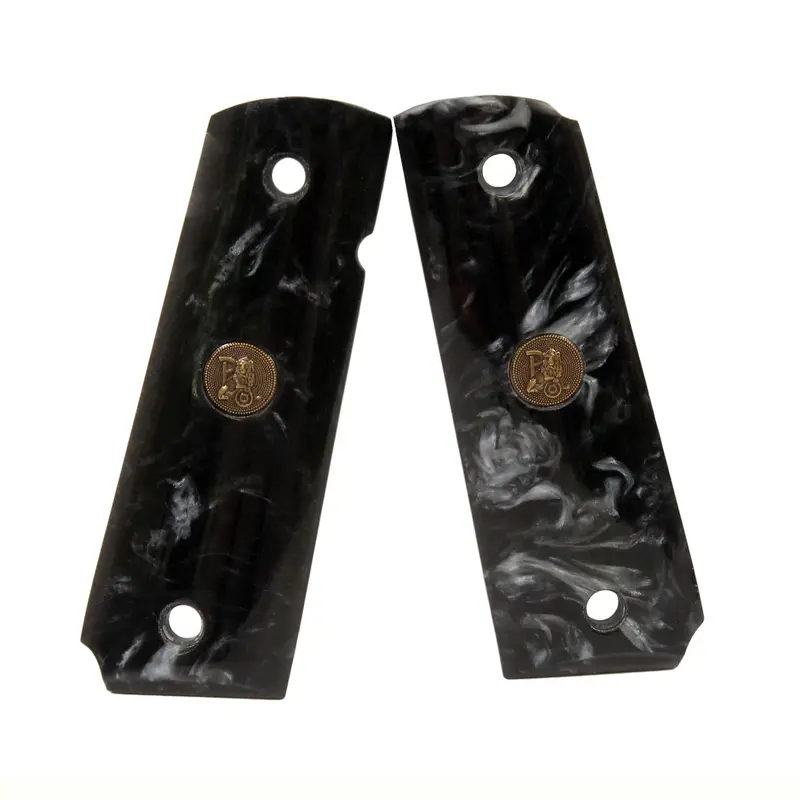 Smooth Black Pearl 1911 Pistol Grip Set – Custom Ergonomic Replacement 1