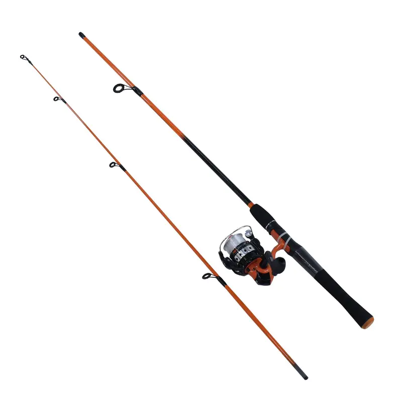 Splash Spinning Combo — Orange, 20-Size Reel, 5.3:1 Gear Ratio, 6' Two-Piece Rod, 4–8 Lb Test, Ambidextrous 1