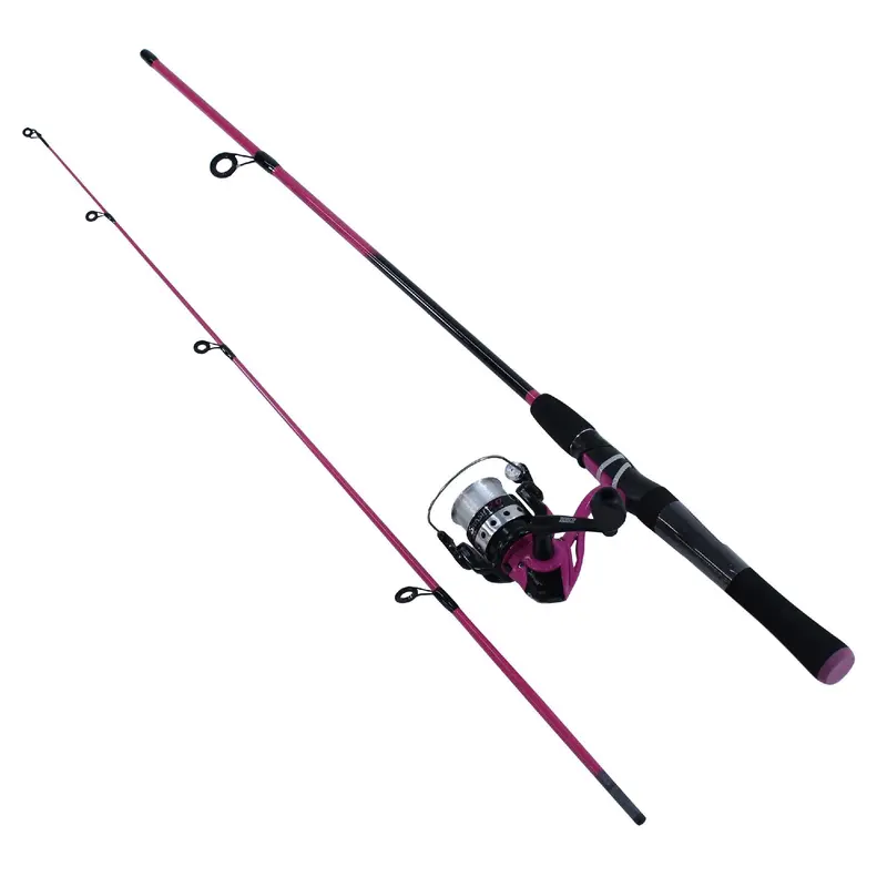Splash Spinning Combo — Pink, 20-Size Reel, 5.3:1 Ratio, 6' Two-Piece Rod, 4–8 Lb Line, Ambidextrous 1