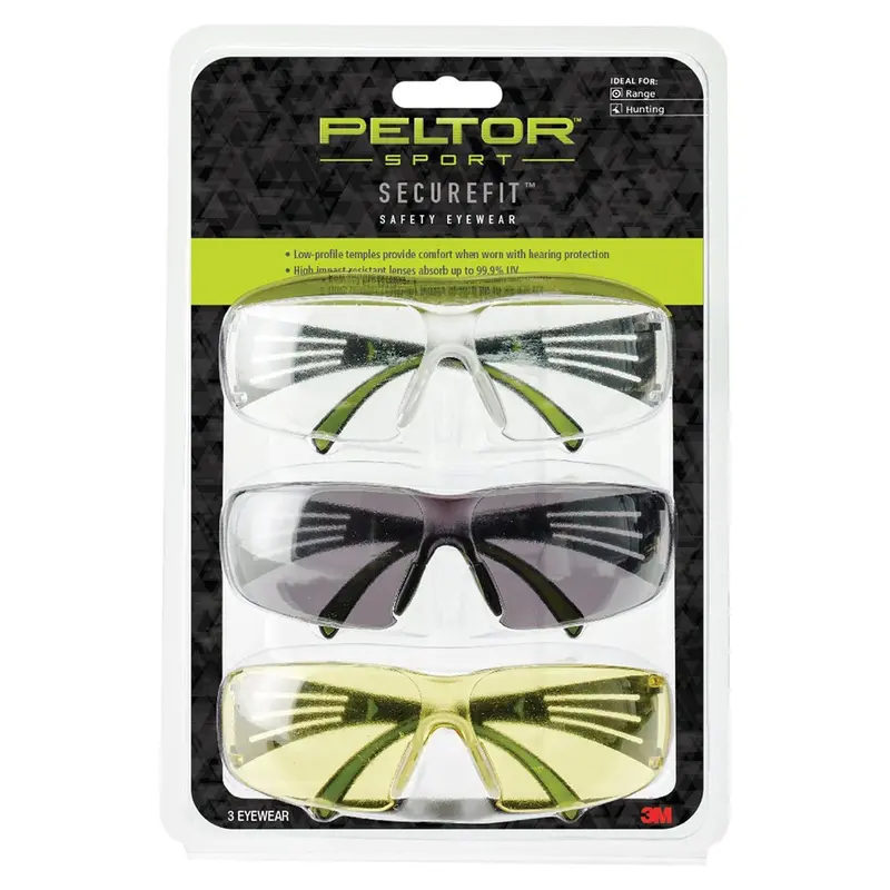 Sport Securefit Multi-Lens Eye Protection Set – Gray, Amber & Clear Lenses 1