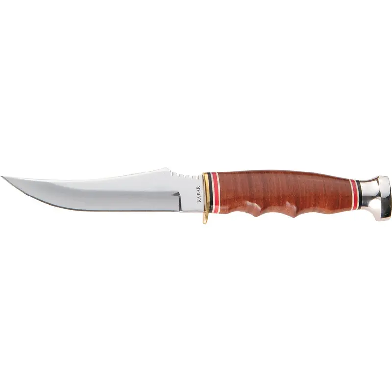 Stacked Leather-Hilt Skinner Hunting Knife – 8.25" Overall Length 1