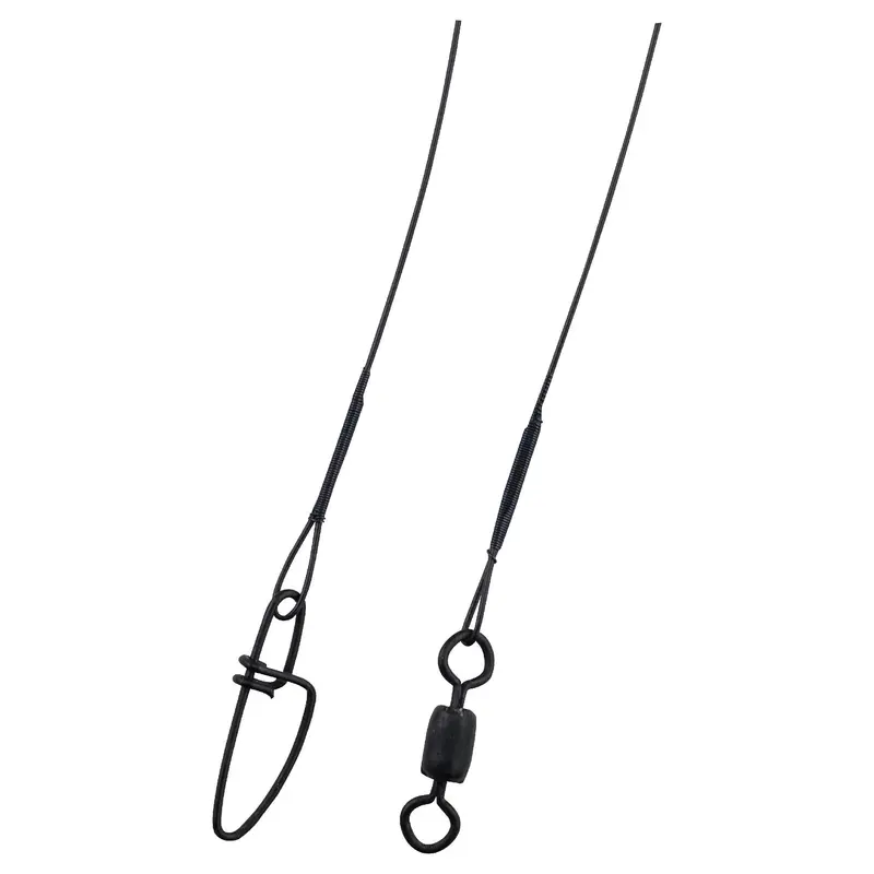 Stainless Steel Wire-Wound Fishing Leaders — 12" Length, 30 Lb Test, Black Finish 1