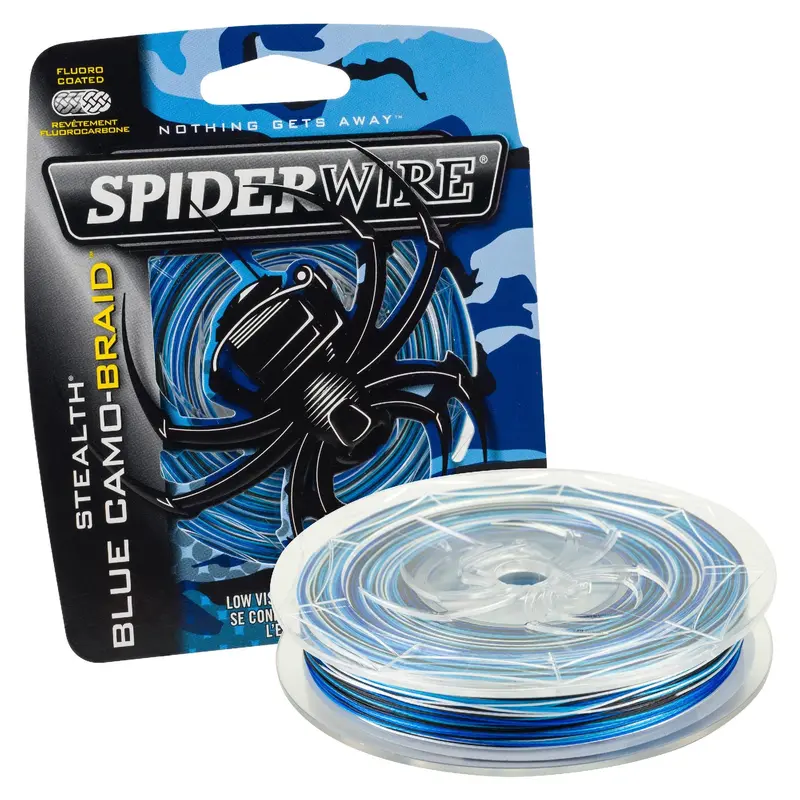 Stealth Braid Superline – 200-Yard Spool, 0.016-Inch Diameter, 80-Lb Test, Blue Camo 1