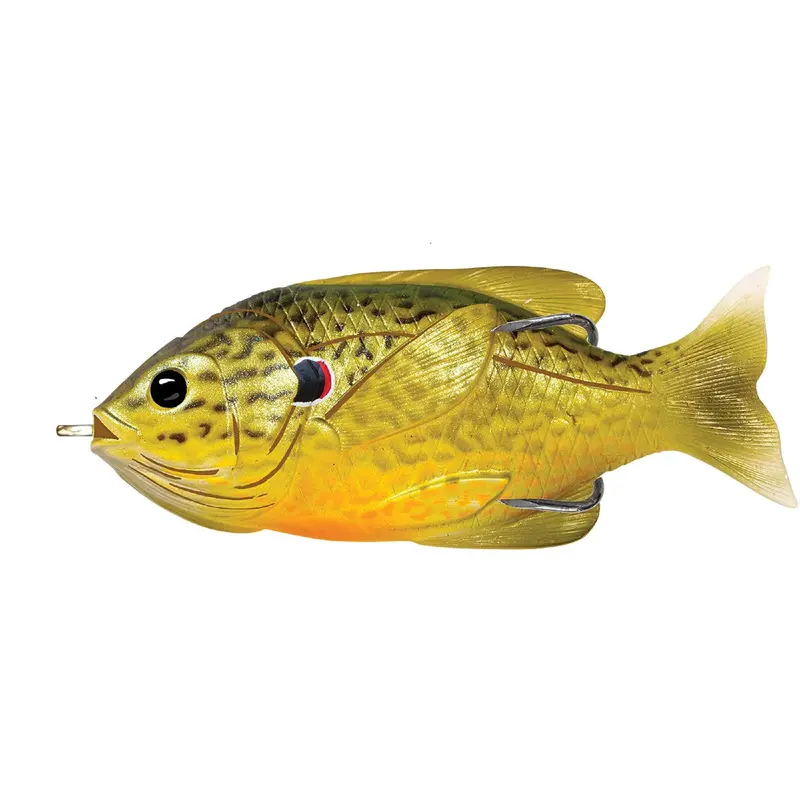 Sunfish Hollow-Bodied Topwater Lure – 3", #3/0 Hook, Green-Bronze Pumpkinseed Finish 1