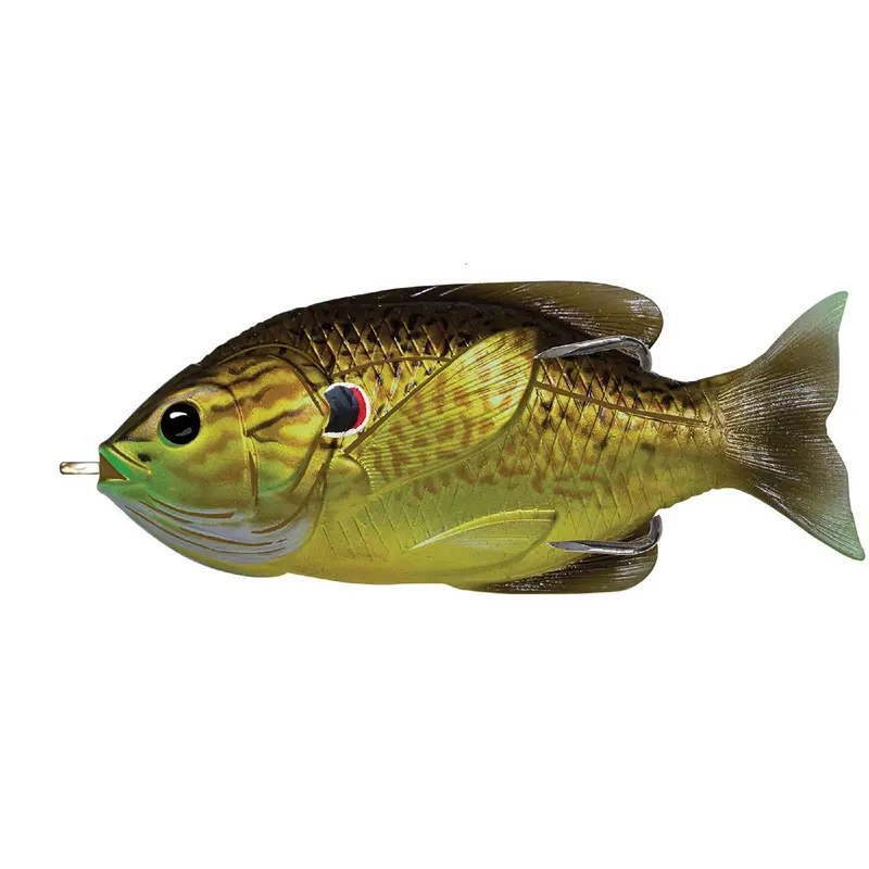 Sunfish Hollow Body Topwater Bait – Freshwater, 3½", #4-0 Hook, Bronze Pumpkinseed Pattern 1