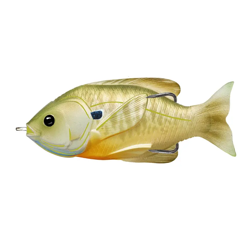 Sunfish Hollow-Body Topwater Lure – 3", #3-0 Hook, Natural-Green Bluegill Finish 1