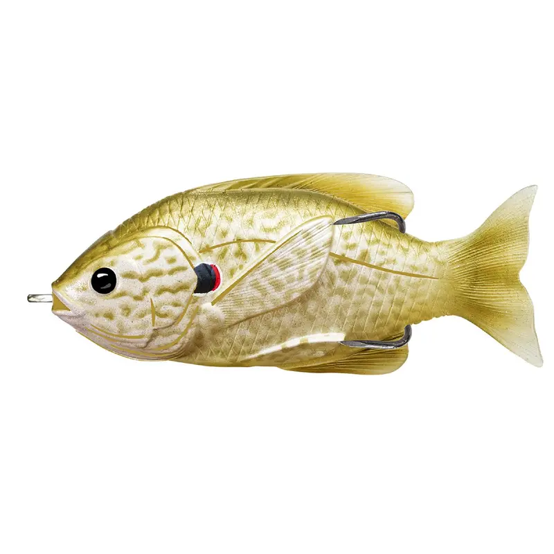 Sunfish Hollow-Body Topwater Lure – 3", #3-0 Hook, Pearl-Olive Pumpkinseed Finish 1