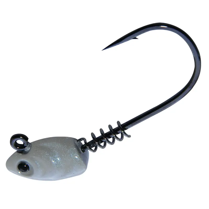 Superline Swim Bait Hook – Size 5, 1–2 Oz Weight, Pearl White (3-Pack) 1