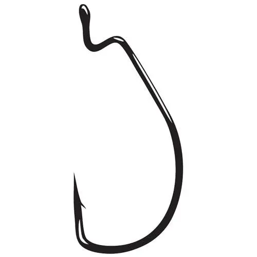 Superline Worm Hook – Offset Shank, Extra-Wide Gap, Size 4/0, Non-Shine Black Coating (Pack Of 4) 1