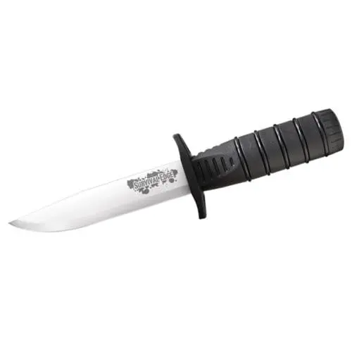 Survival Edge Fixed-Blade Knife – Matte Black Handle 1