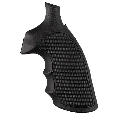 S&W K/L-Frame Grips – Round Butt, Finger-Groove Design, Piranha G10 Texture, Solid Black 1