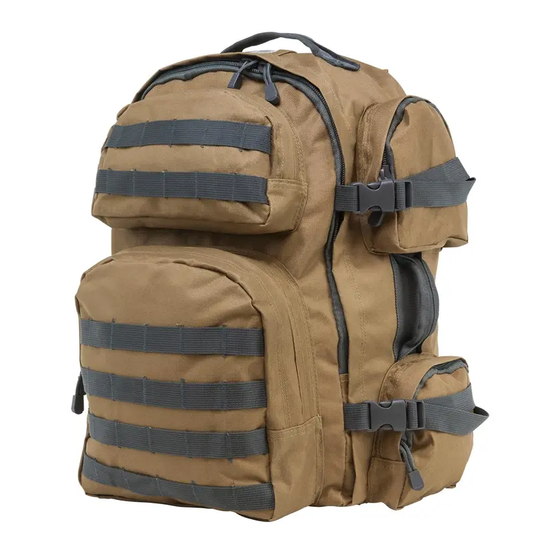 Tactical Backpack In Tan With Urban Gray Accents 1