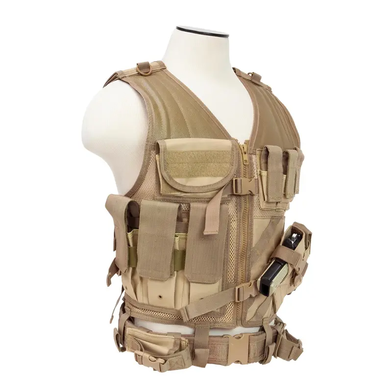 Tactical Plate Carrier Vest – Tan, Extended Sizes (Xl–Xxl+) 1