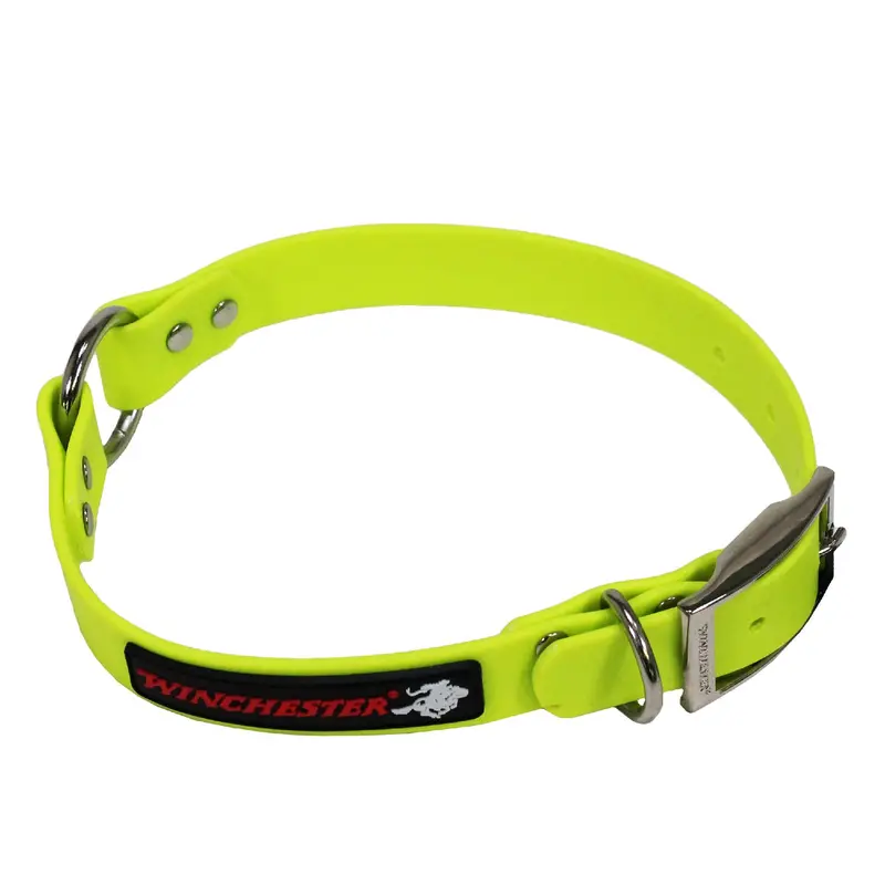 Textured Synthetic Dog Collar – 22-Inch × 1-Inch, Yellow 1