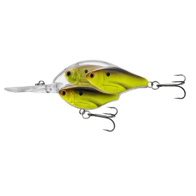 Threadfin Shad Crankbait – 2.5" Freshwater Deep-Diver, #6 Hook, 6–8 Ft Depth, Chartreuse-Black 1