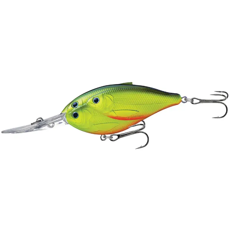 Threadfin Shad Deep-Diving Crankbait – Freshwater Lure, 3½", #1 Hook, 20 Foot Depth, Chartreuse-Black 1