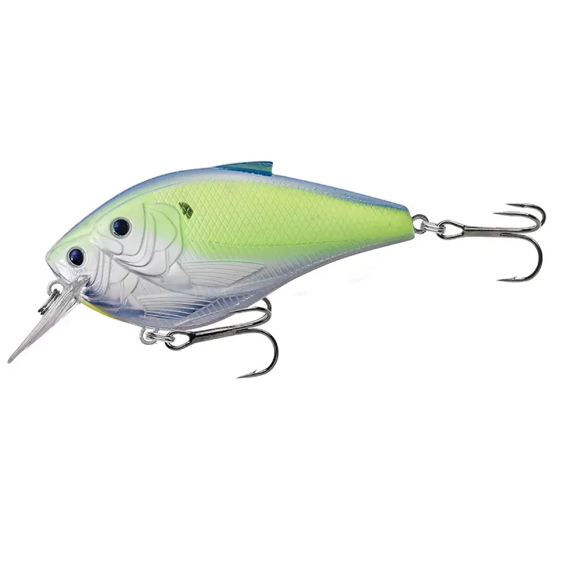 Threadfin Shad Squarebill Crankbait – Freshwater Hard Bait, 3", #1 Hook, 4–5 Foot Dive Depth, Metallic Lime-Gray 1
