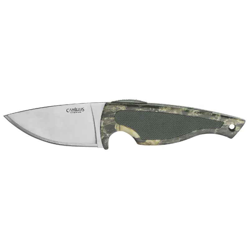 Tigersharp Titanium Skinner Knife With Camo Handle And Sheath 1