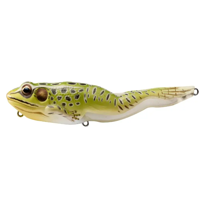 Topwater Frog Lure – 4 5/8" Freshwater Walking Bait With #2 Hook, Green-Yellow Pattern 1