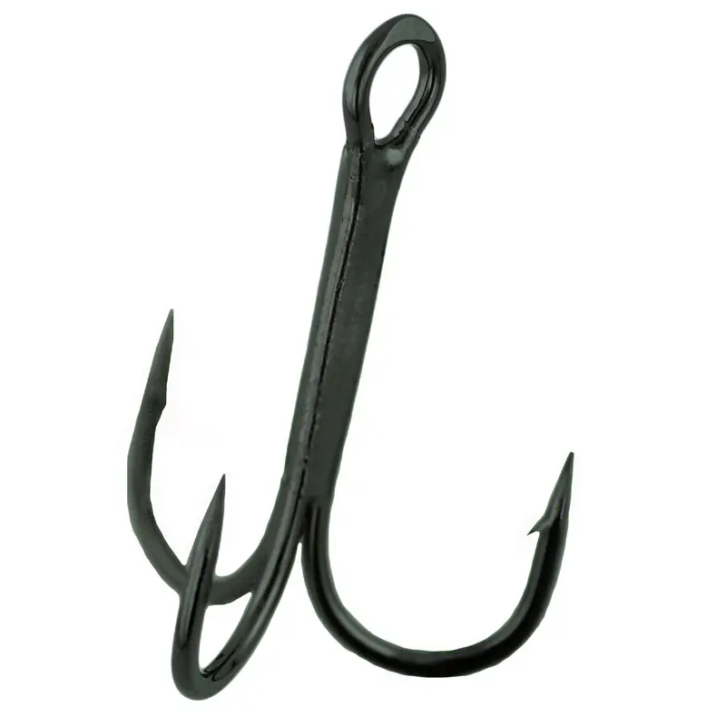 Treble Hook Size 1-0 – Magic Eye, 2X Strong, Round Bend, Ns Black Finish (Pack Of 4) 1