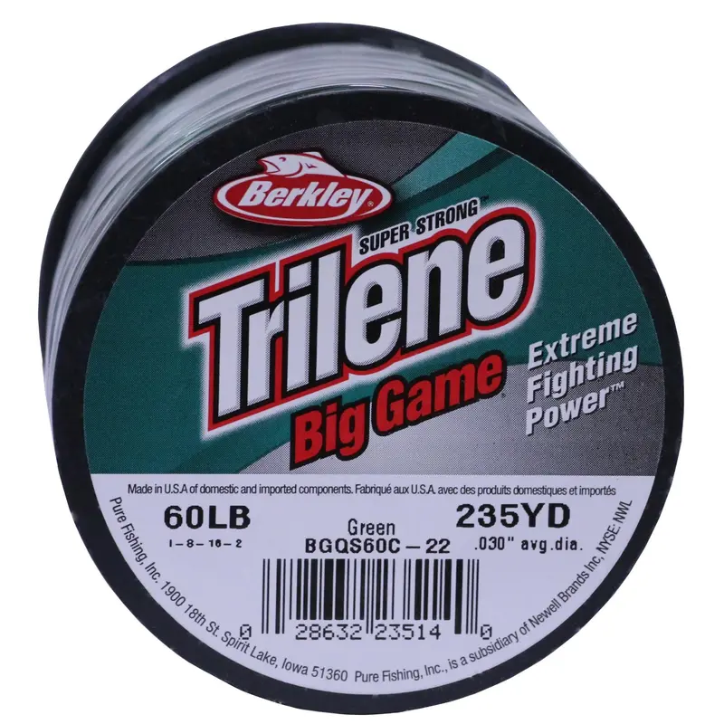 Trilene Big Game Monofilament Fishing Line – 235 Yds, 0.030", 60 Lb Test, Moss Green 1
