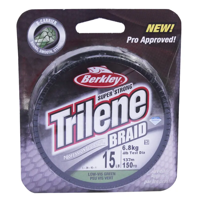 Trilene Professional Braid Superline – 150 Yd, 15 Lb Test, Low-Vis Green (≈4 Lb Mono Equivalent) 1