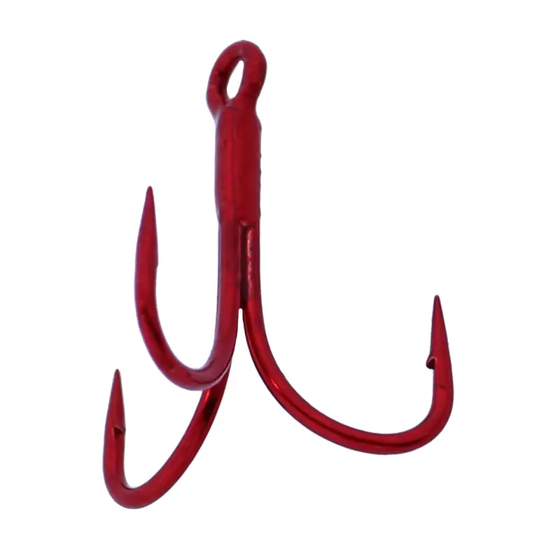 Trout-Specific Treble Hook – Size 18, Red Finish, 4-Pack 1