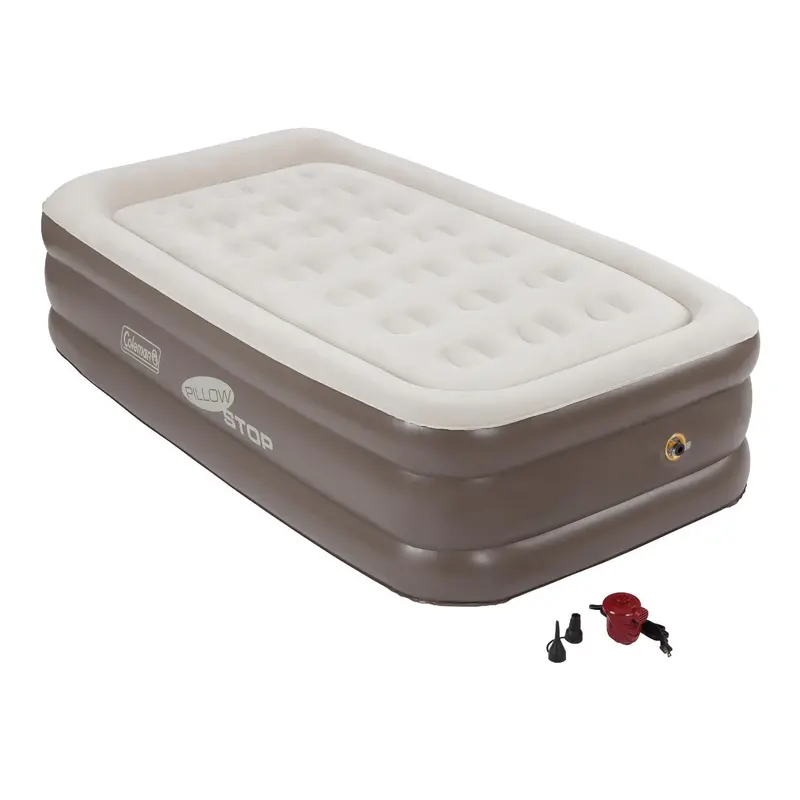Twin-Size Air Mattress – Double Height With Pillowstop Integrated Headrest 1
