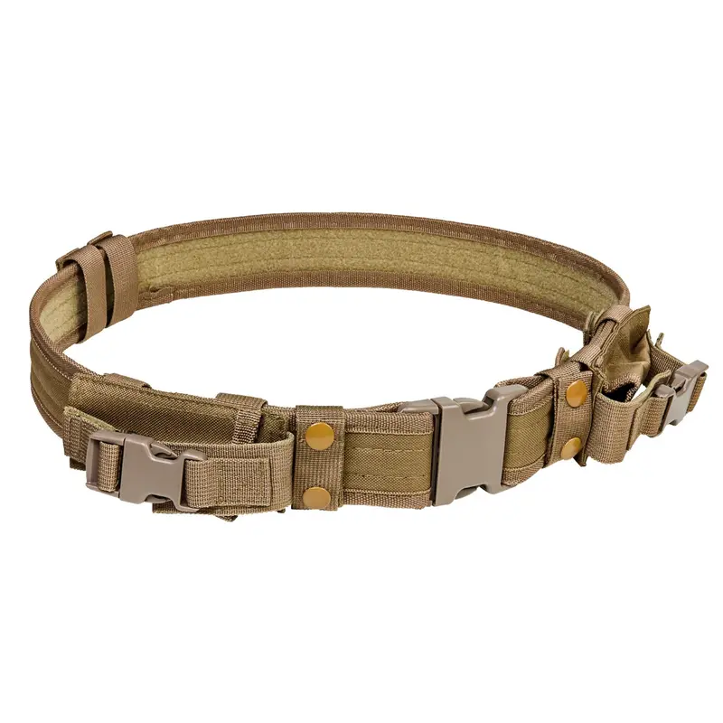 Vism Tactical Belt With Dual Integrated Pouches – Tan 1