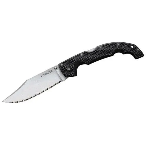 Voyager Clip Point Knife – 5.5" Serrated Bd1 Steel Blade 1
