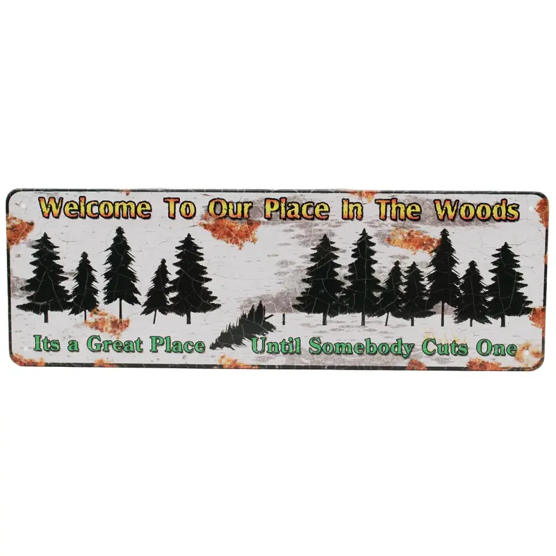 'Welcome To Our Place' Rustic Tin Sign — 10.5×3.5 Inch Country-Style Plaque 1