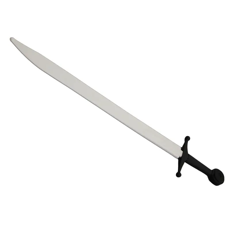 White-Bladed Synthetic Falchion Sparring Sword With Black Hilt 1