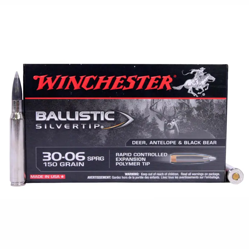 Winchester .30-06 Springfield Supreme Ammunition – 150-Grain Ballistic Silvertip, 20-Round Box 1