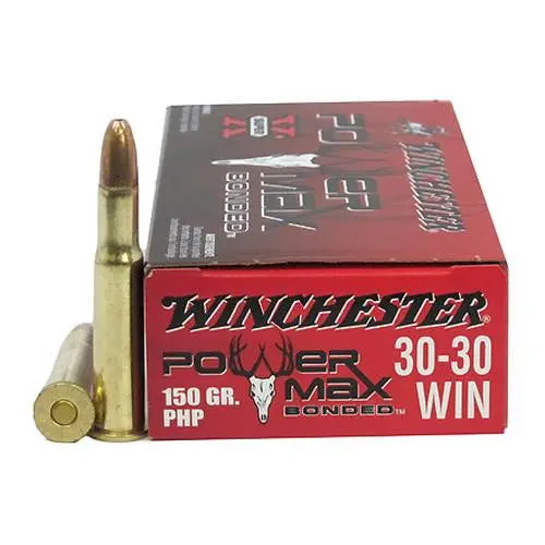 Winchester .30-30 Power Max Bonded Ammo – 150-Grain Protected Hollow Point, 20-Round Box 1