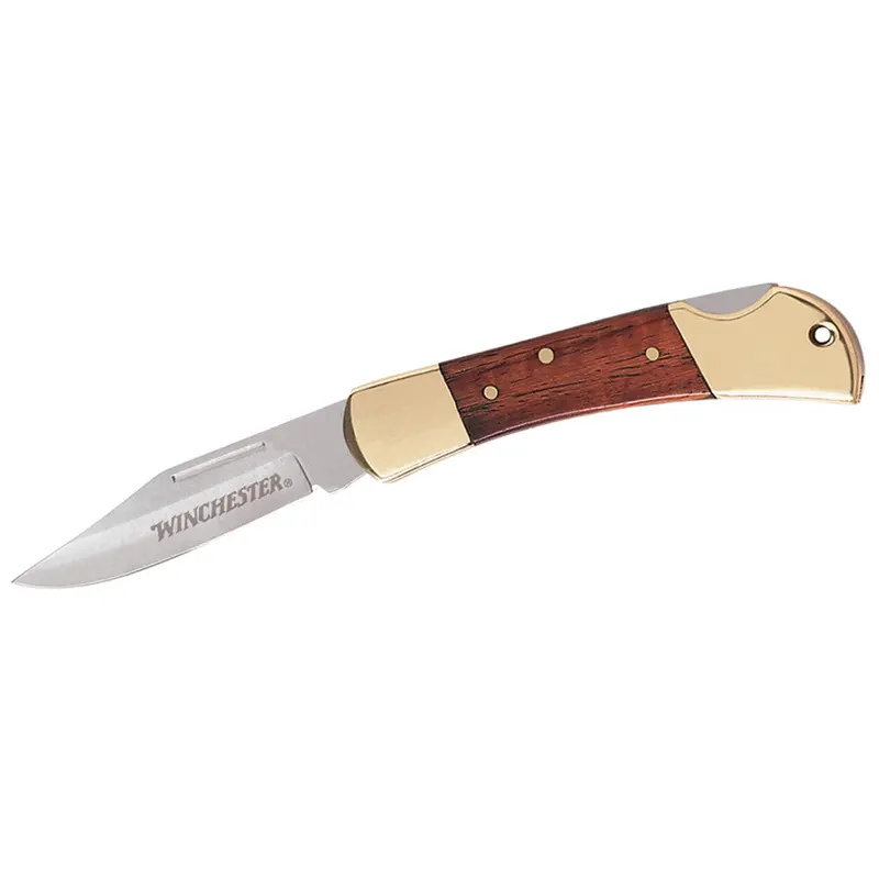 Winchester Brass-Finish Pocket Folder – 2.5" Blade 1