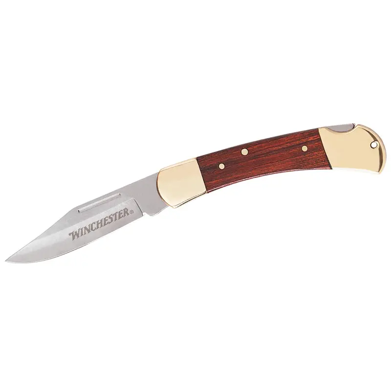 Winchester Brass Pocket Folder Knife – 3.25-Inch Blade With Protective Sheath 1