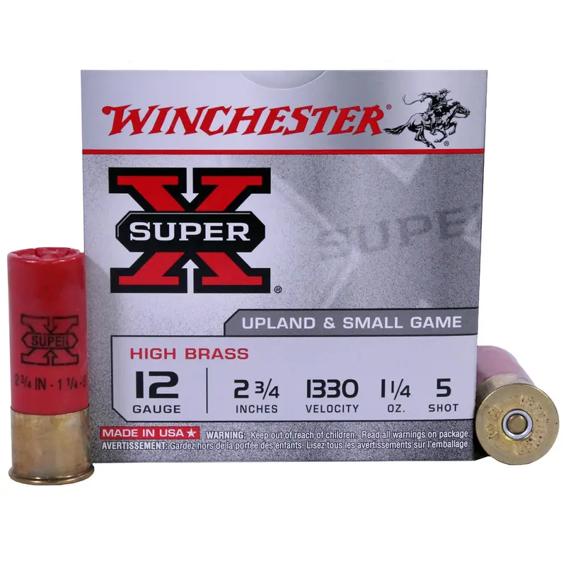 Winchester Super X 12-Gauge Game Load – 2¾", 1¼ Oz #5 Lead Shot (25-Pack) 1