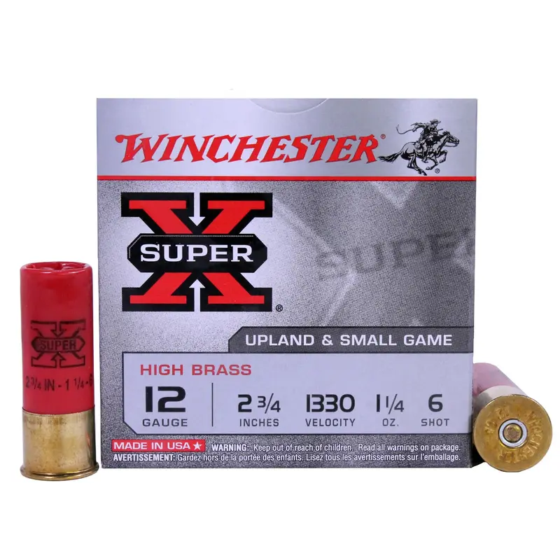Winchester Super X 12-Gauge Game Load – 2¾", 1¼ Oz #6 Lead Shot (25-Pack) 1