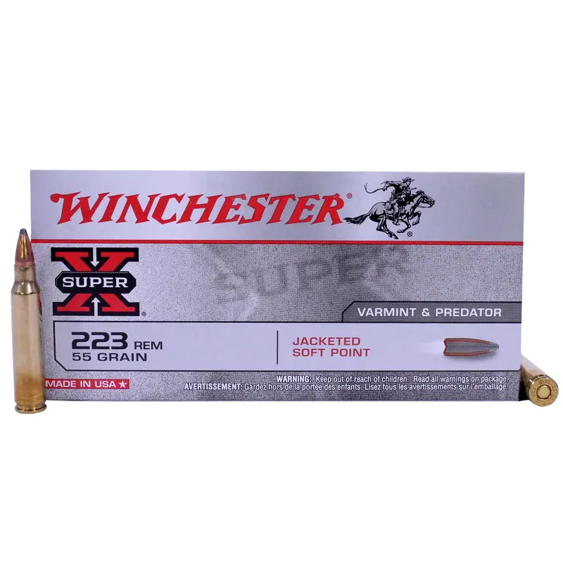 Winchester Super-X .223 Remington Ammo – 55-Grain Soft Point, 20-Round Box 1