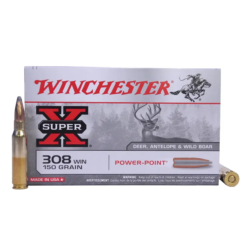 Winchester Super-X .308 Winchester Ammo – 150-Grain Power-Point, Box Of 20 1
