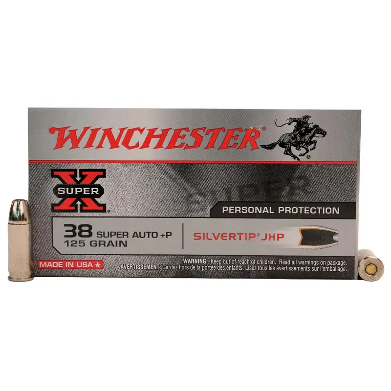 Winchester Super-X .38 Special +P Ammo – 125-Grain Silvertip Hp, 50-Round Box 1