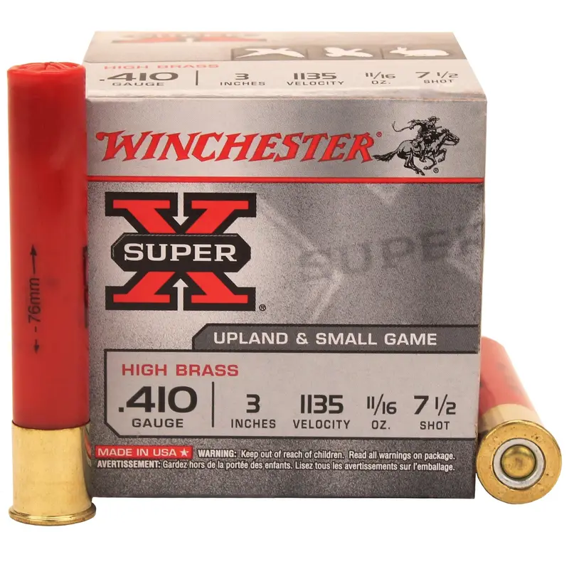Winchester Super X 410-Bore Game Load – 3", 11/16 Oz #7½ Lead Shot (25-Pack) 1